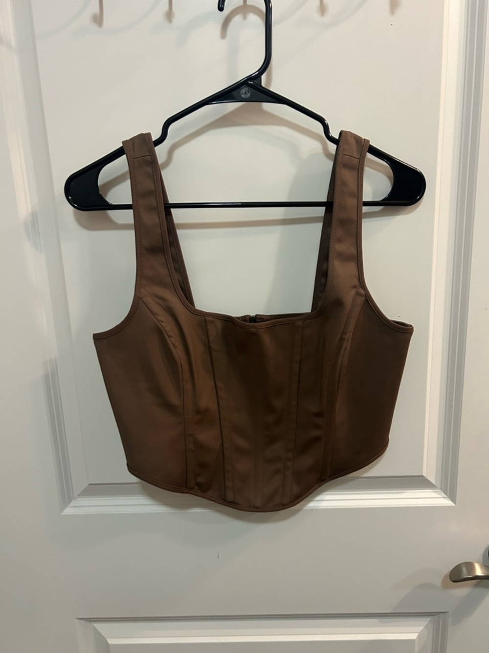 NWT Banana Republic Brown Corset Top Size 4 Y2K Minimalist Coastal Cowgirl Chic